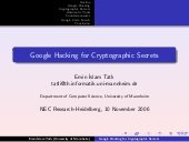 Google Hacking for Cryptographic Se...