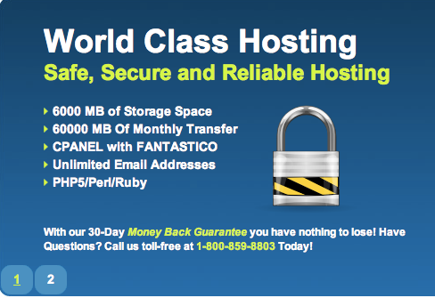 Variation page of the hosting website