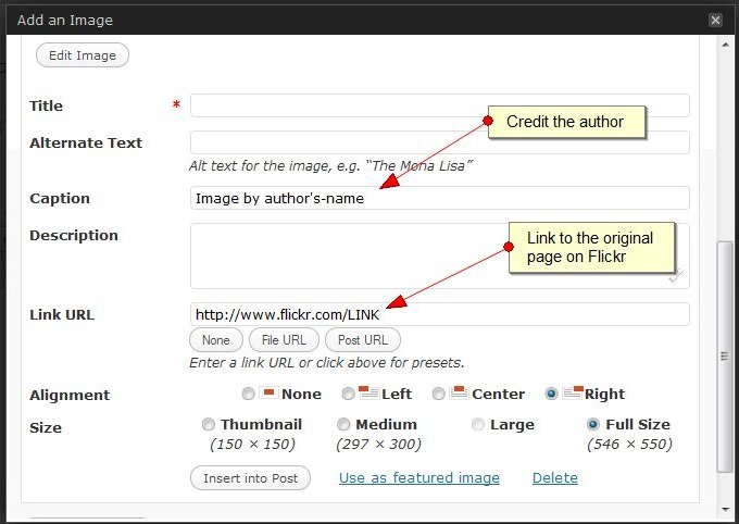 how to link back to flickr