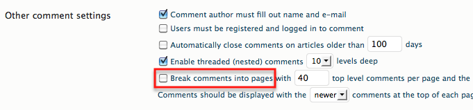 comment pagination in wordpress