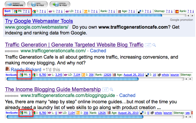 use seo quake for inner pages pagerank