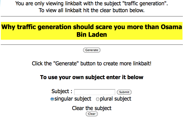 blog titles generated by linkbait