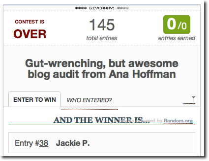 jackie paulson blog audit winner