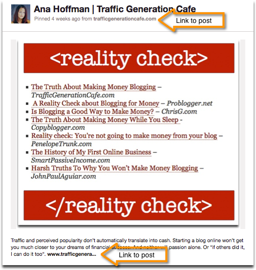 pin your post directly to pinterest