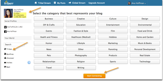 Triberr.com twitter reach