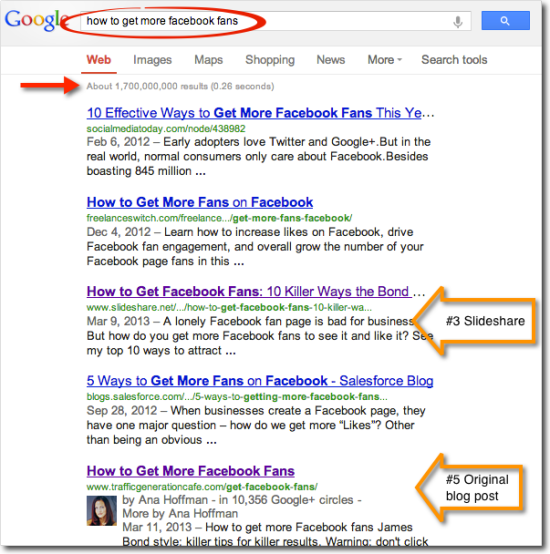 search ranking how to get more fb fans