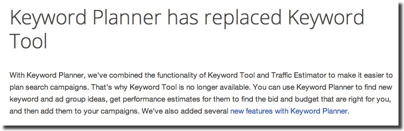 google keyword tool gone