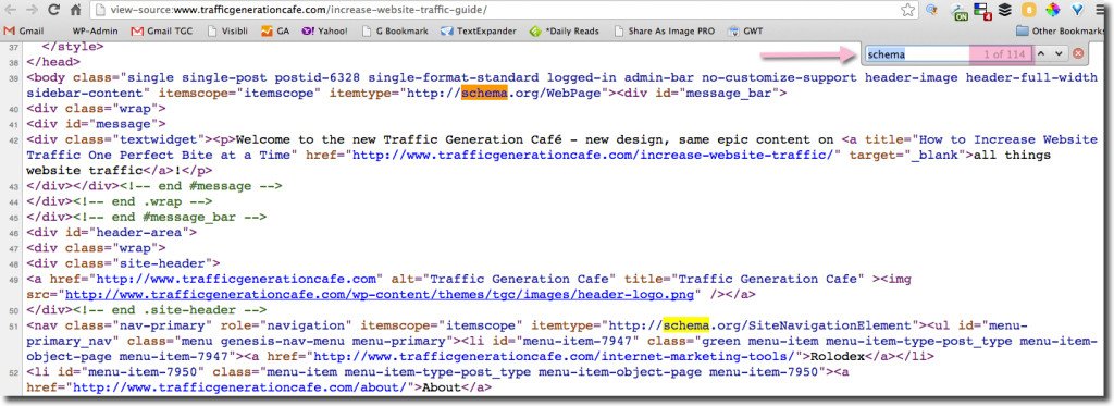 schema genesis webpage markup
