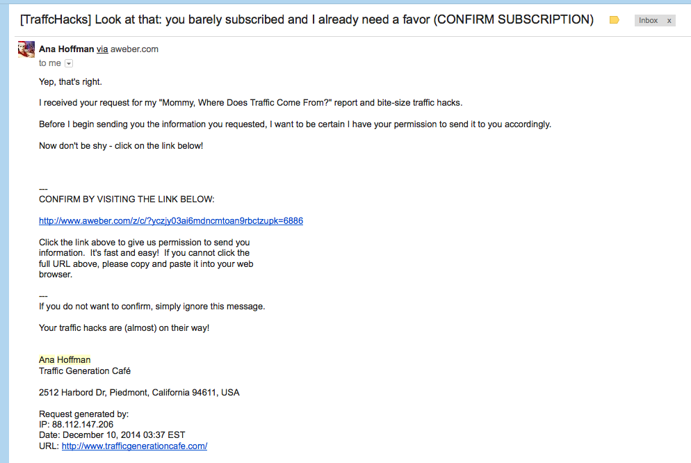Continue building your email list with the right confirmation email