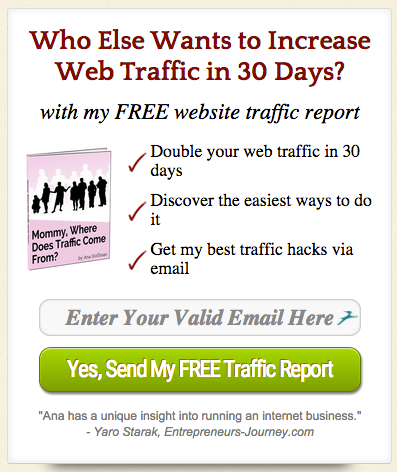 CTA in the sidebar email signup form