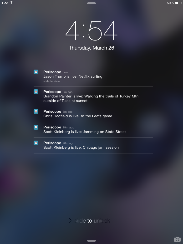 What periscope notifications look like
