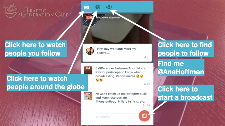 Periscope on Android Tutorial: your home page layout
