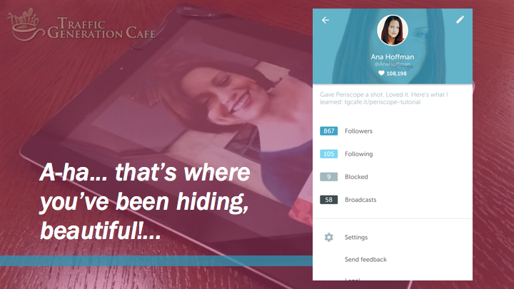 Periscope on Android Tutorial: profile aha moment