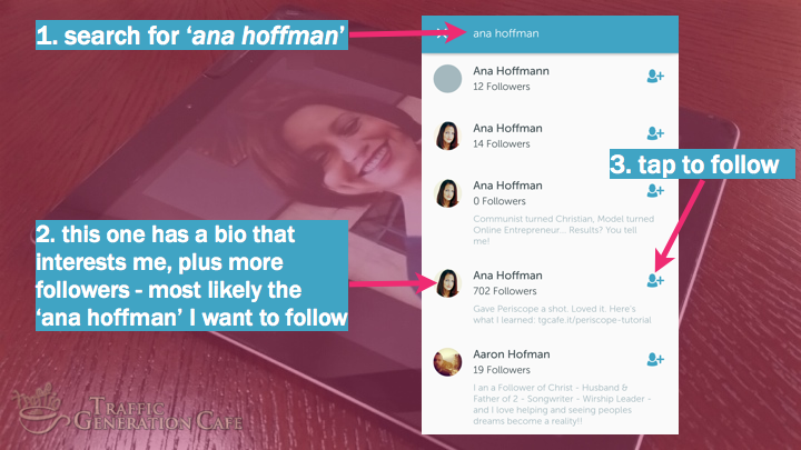 Periscope on Android Tutorial: search for users by names
