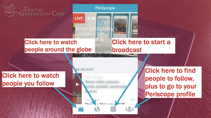Periscope iOS Tutorial: the anatomy of Periscope home page