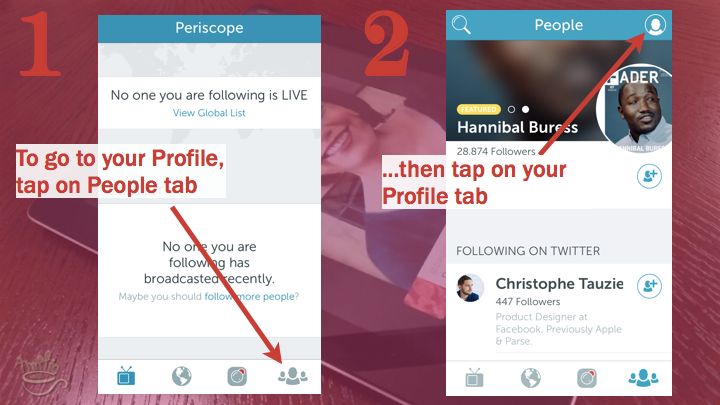 Periscope iOS Tutorial: where is your Periscope profile?