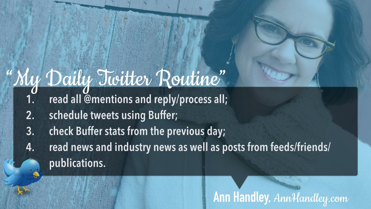 Twitter daily management routine Ann Handley