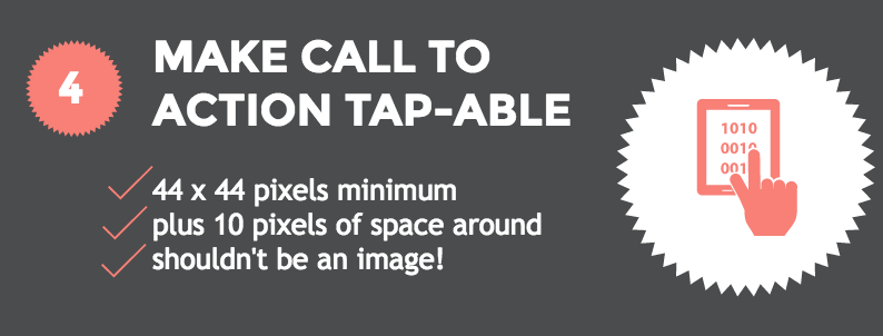 Mobile friendly emails Hack #4: tappable CTA