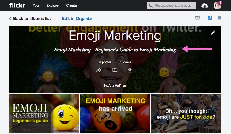 How to add a link to Flickr photo album