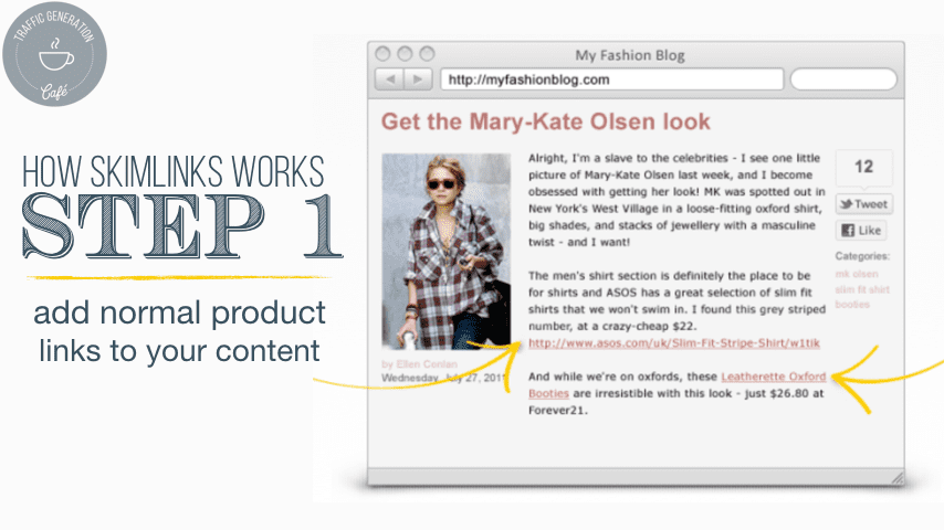 How does Skimlinks work: step 1