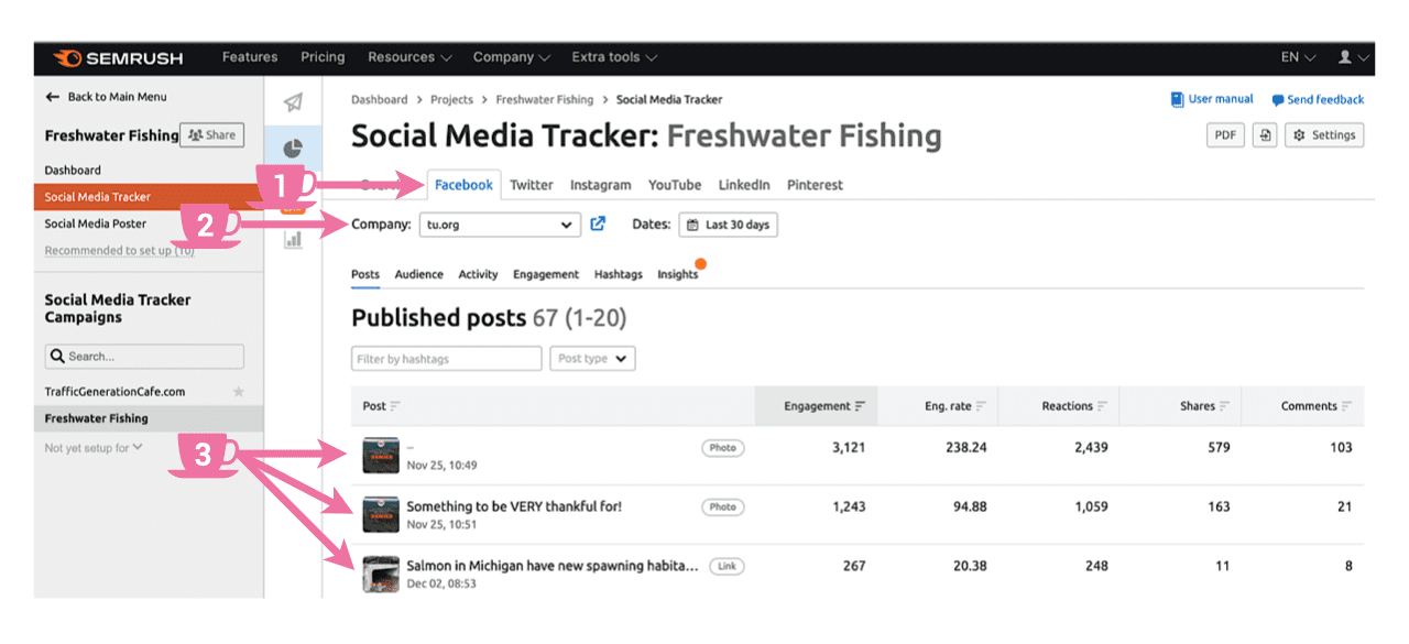 How to find top-performing content in Social Media Tracker